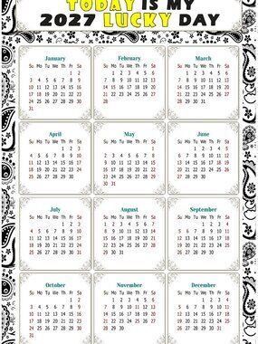 2027 Magnetic Calendar - Today is my Lucky Day - v040 5.25 x 8